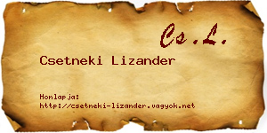 Csetneki Lizander névjegykártya